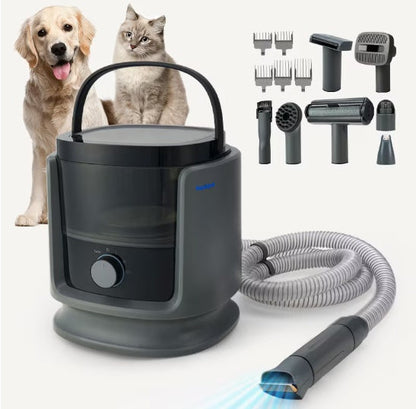 N3 9-in-1 Professional Pet Grooming Vacuum Kit — Low-Noise Deshedding & Trimming System